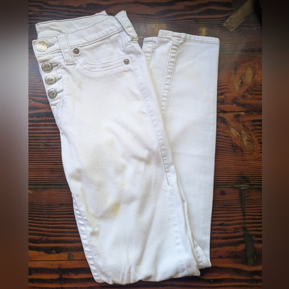 True Religion White Button-Fly Skinny JeansSize: 27 (Women’s)
